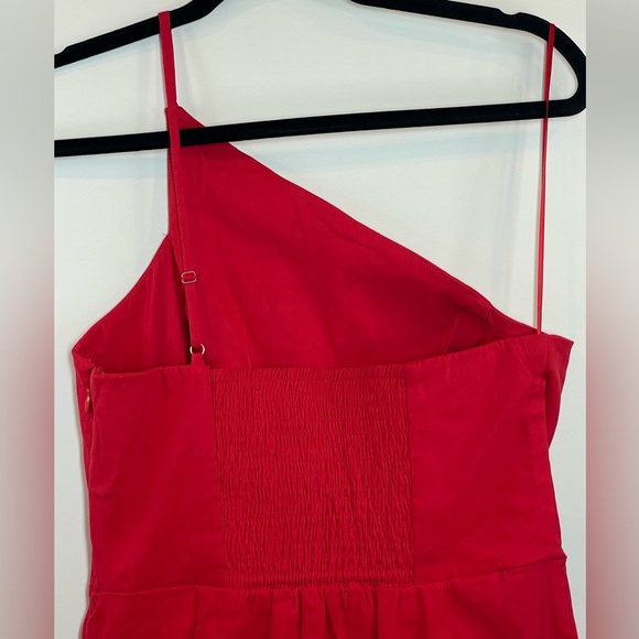 NWT By Anthropologie One-Shoulder Slim Midi Dress in Red Size Medium - Picture 10 of 15
